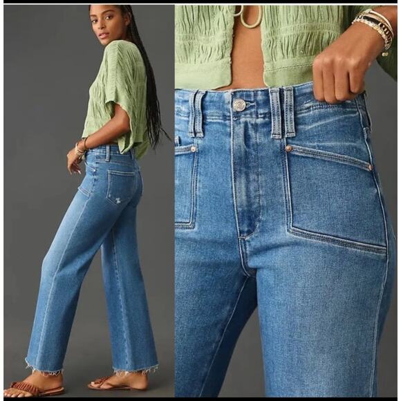 PAIGE Blue Flare & Wide Leg Jeans - Picture 2 of 13